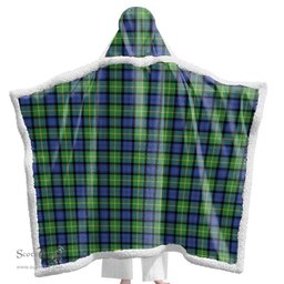 ScotsTee Shop Scottish Gordon Old Ancient Clan Tartan Sherpa Hooded Blanket Wearable Cuddle Throw Warm Cozy