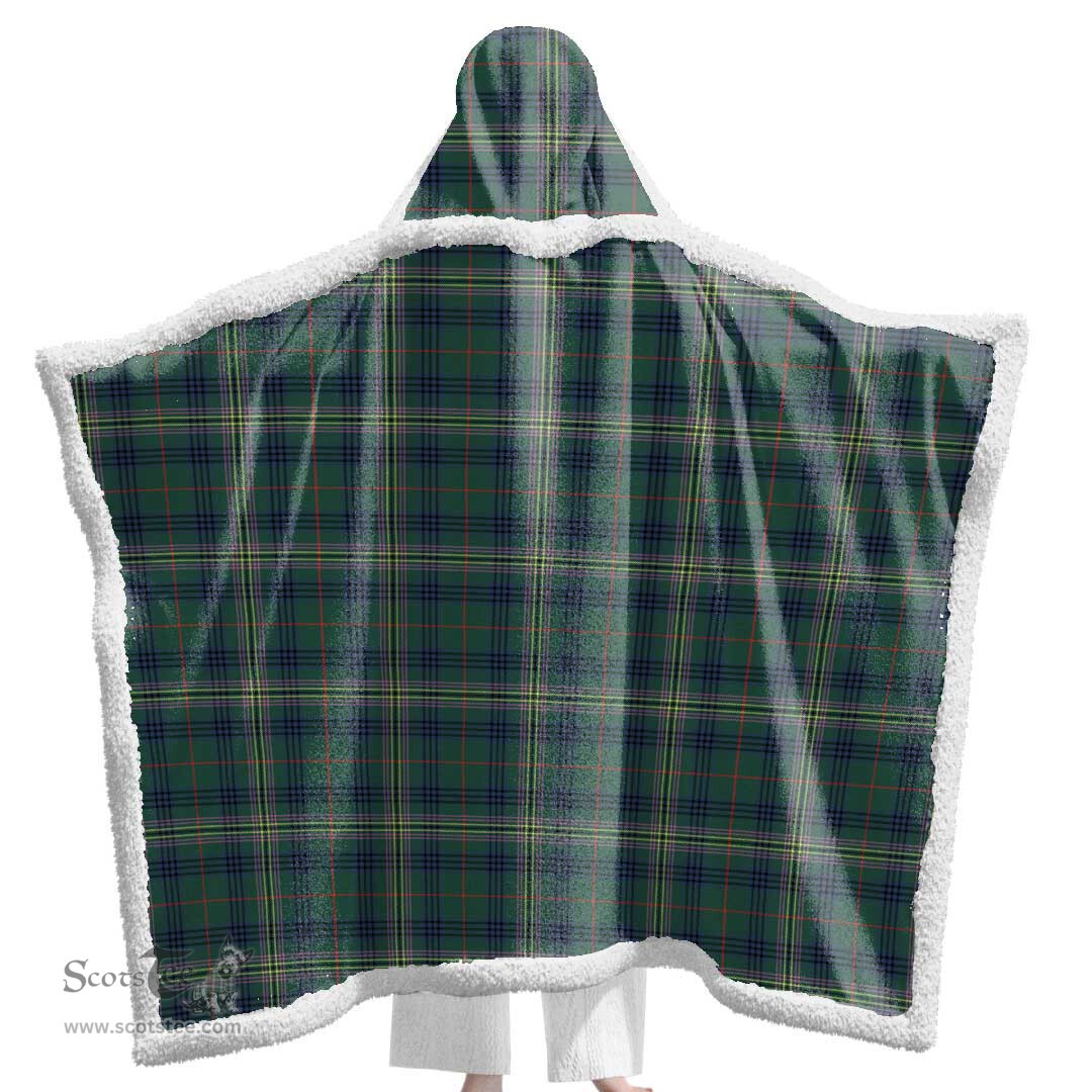 ScotsTee Shop Scottish Kennedy Modern Clan Tartan Sherpa Hooded Blanket Wearable Cuddle Throw Warm Cozy
