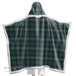 ScotsTee Shop Scottish Kennedy Modern Clan Tartan Sherpa Hooded Blanket Wearable Cuddle Throw Warm Cozy