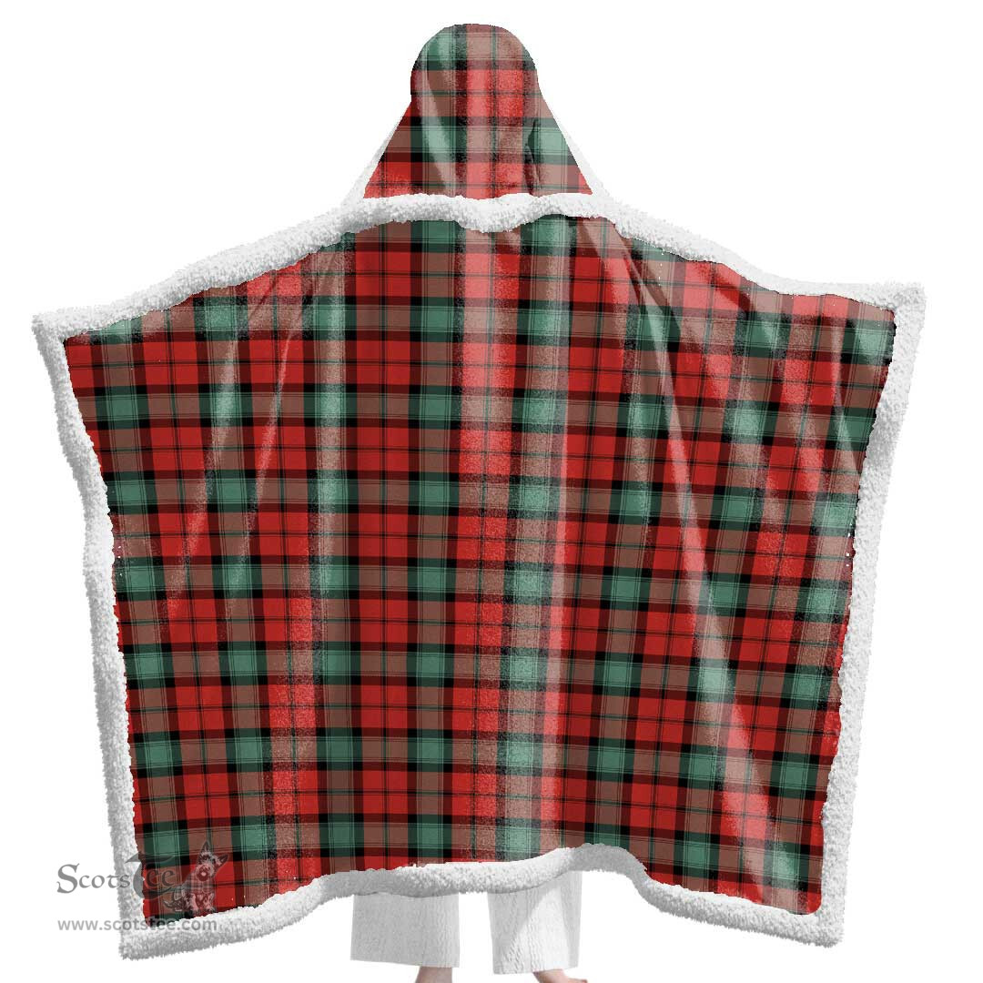 ScotsTee Shop Scottish Kerr Ancient Clan Tartan Sherpa Hooded Blanket Wearable Cuddle Throw Warm Cozy
