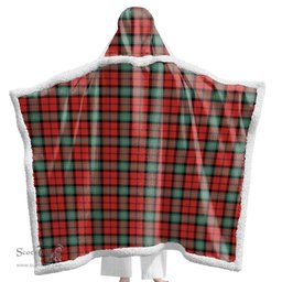 ScotsTee Shop Scottish Kerr Ancient Clan Tartan Sherpa Hooded Blanket Wearable Cuddle Throw Warm Cozy