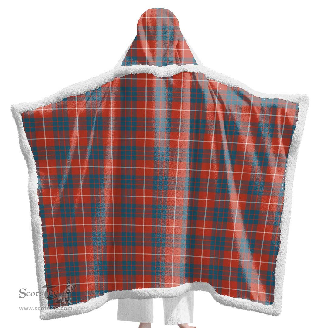 ScotsTee Shop Scottish Hamilton Ancient Clan Tartan Sherpa Hooded Blanket Wearable Cuddle Throw Warm Cozy