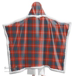 ScotsTee Shop Scottish Hamilton Ancient Clan Tartan Sherpa Hooded Blanket Wearable Cuddle Throw Warm Cozy