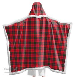 ScotsTee Shop Scottish Drummond Modern Clan Tartan Sherpa Hooded Blanket Wearable Cuddle Throw Warm Cozy