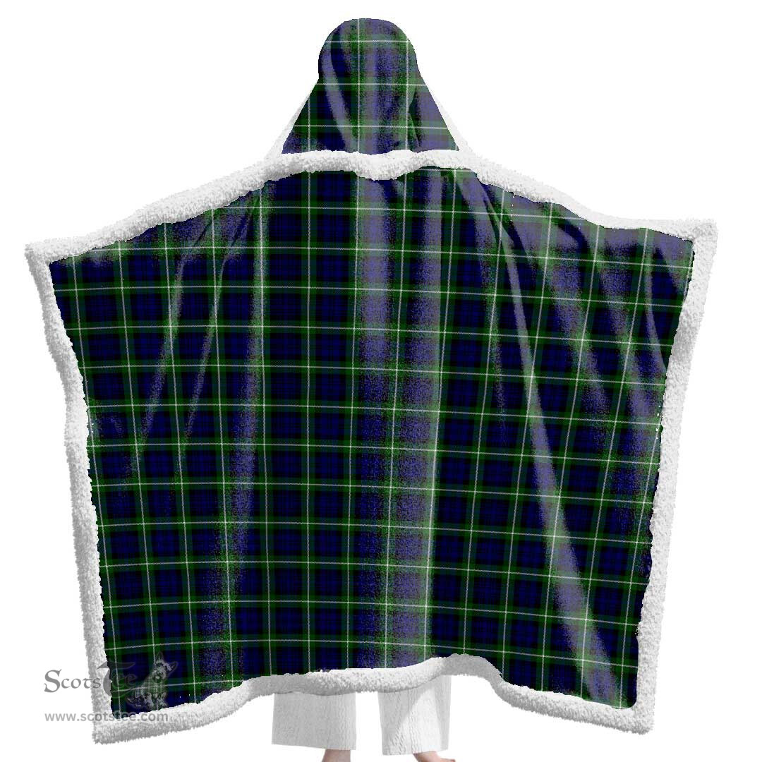 ScotsTee Shop Scottish Lamont Modern Clan Tartan Sherpa Hooded Blanket Wearable Cuddle Throw Warm Cozy