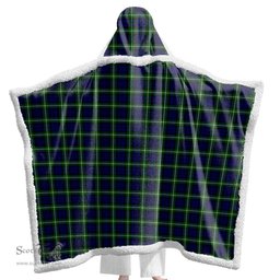 ScotsTee Shop Scottish Lamont Modern Clan Tartan Sherpa Hooded Blanket Wearable Cuddle Throw Warm Cozy