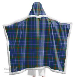 ScotsTee Shop Scottish Edmonstone Clan Tartan Sherpa Hooded Blanket Wearable Cuddle Throw Warm Cozy
