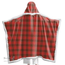 ScotsTee Shop Scottish Grant Weathered Clan Tartan Sherpa Hooded Blanket Wearable Cuddle Throw Warm Cozy