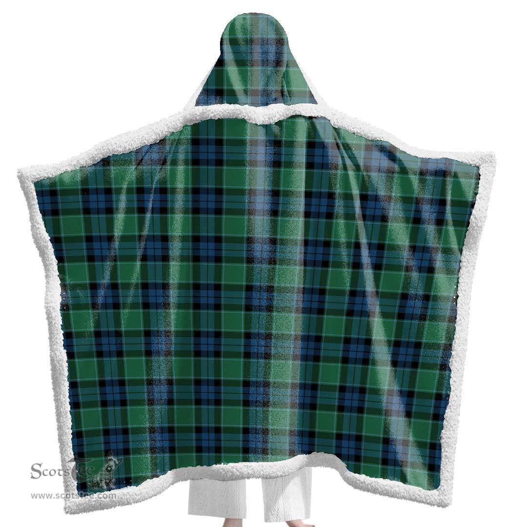 ScotsTee Shop Scottish Graham of Menteith Ancient Clan Tartan Sherpa Hooded Blanket Wearable Cuddle Throw Warm Cozy