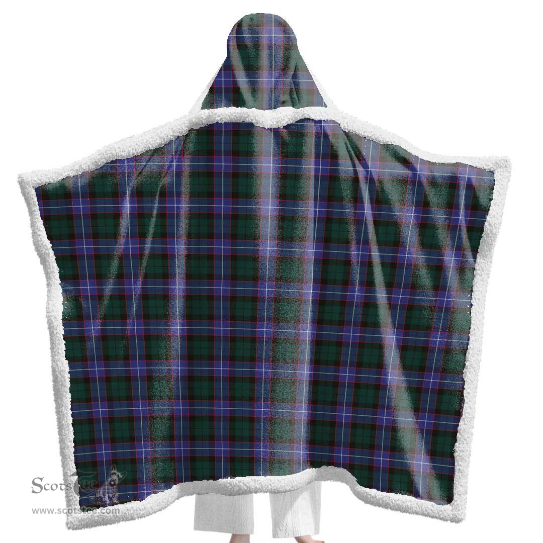 ScotsTee Shop Scottish Guthrie Modern Clan Tartan Sherpa Hooded Blanket Wearable Cuddle Throw Warm Cozy