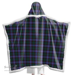 ScotsTee Shop Scottish Guthrie Modern Clan Tartan Sherpa Hooded Blanket Wearable Cuddle Throw Warm Cozy