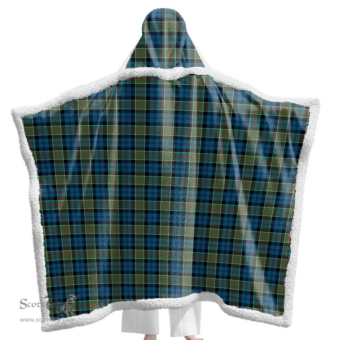 ScotsTee Shop Scottish Colquhoun Ancient Clan Tartan Sherpa Hooded Blanket Wearable Cuddle Throw Warm Cozy
