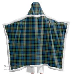 ScotsTee Shop Scottish Colquhoun Ancient Clan Tartan Sherpa Hooded Blanket Wearable Cuddle Throw Warm Cozy