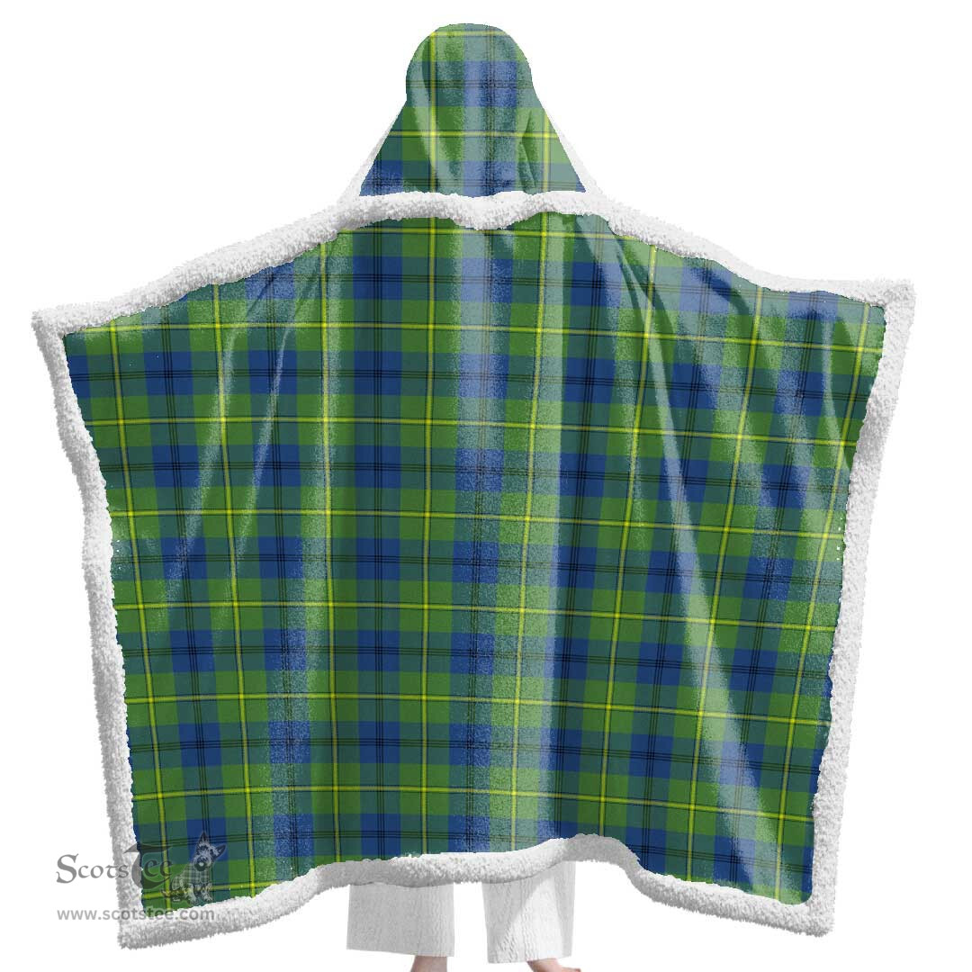 ScotsTee Shop Scottish Johnston Ancient Clan Tartan Sherpa Hooded Blanket Wearable Cuddle Throw Warm Cozy