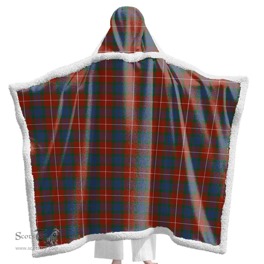 ScotsTee Shop Scottish Fraser Ancient Clan Tartan Sherpa Hooded Blanket Wearable Cuddle Throw Warm Cozy
