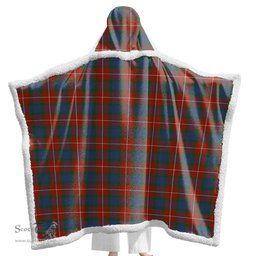ScotsTee Shop Scottish Fraser Ancient Clan Tartan Sherpa Hooded Blanket Wearable Cuddle Throw Warm Cozy