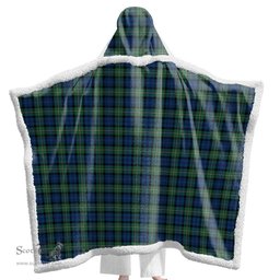 ScotsTee Shop Scottish Forbes Ancient Clan Tartan Sherpa Hooded Blanket Wearable Cuddle Throw Warm Cozy