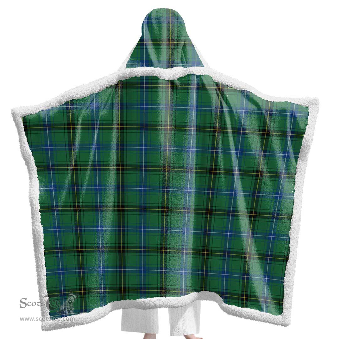 ScotsTee Shop Scottish Henderson Ancient Clan Tartan Sherpa Hooded Blanket Wearable Cuddle Throw Warm Cozy