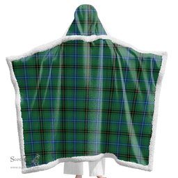 ScotsTee Shop Scottish Henderson Ancient Clan Tartan Sherpa Hooded Blanket Wearable Cuddle Throw Warm Cozy