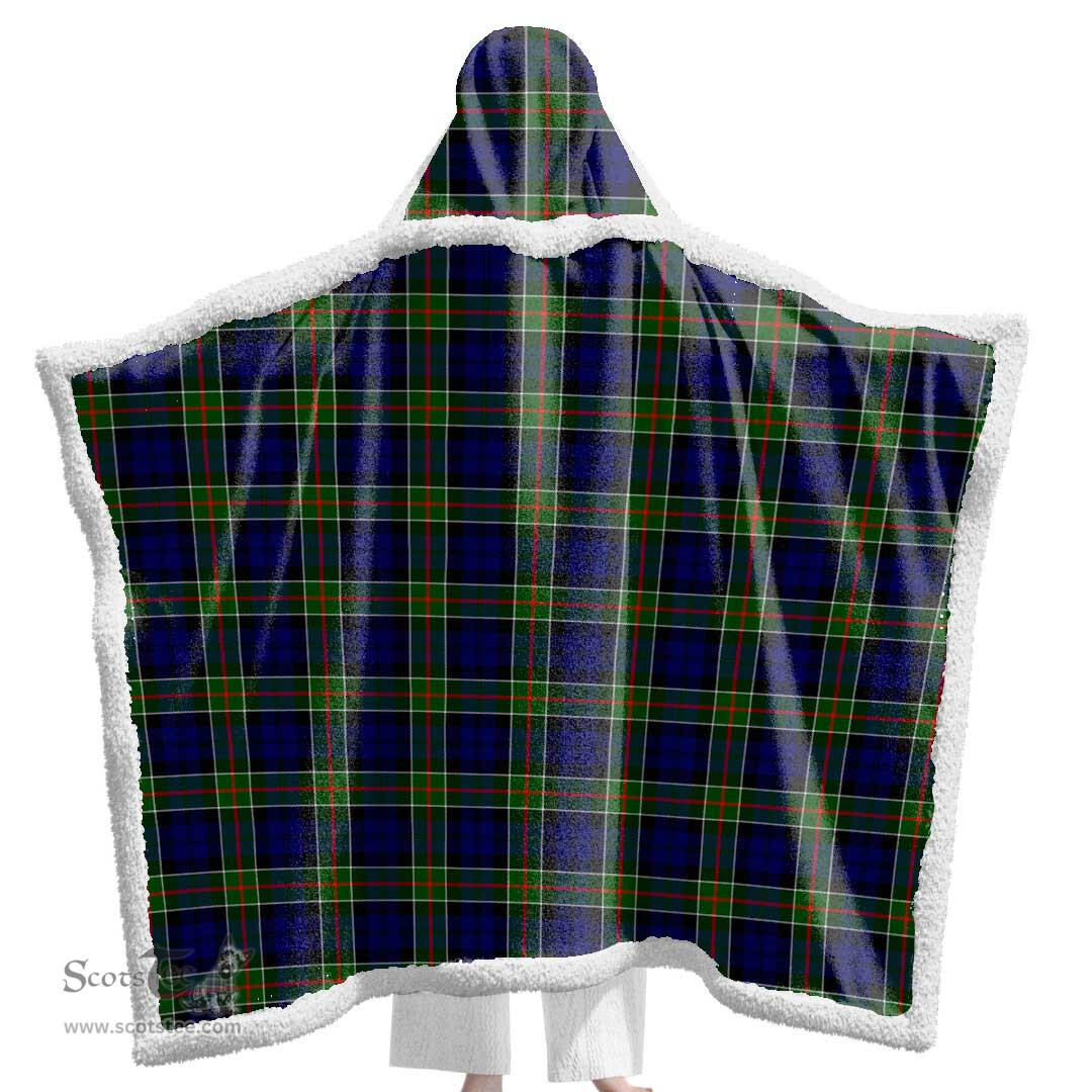 ScotsTee Shop Scottish Colquhoun Modern Clan Tartan Sherpa Hooded Blanket Wearable Cuddle Throw Warm Cozy