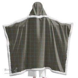 ScotsTee Shop Scottish Haig Check Clan Tartan Sherpa Hooded Blanket Wearable Cuddle Throw Warm Cozy