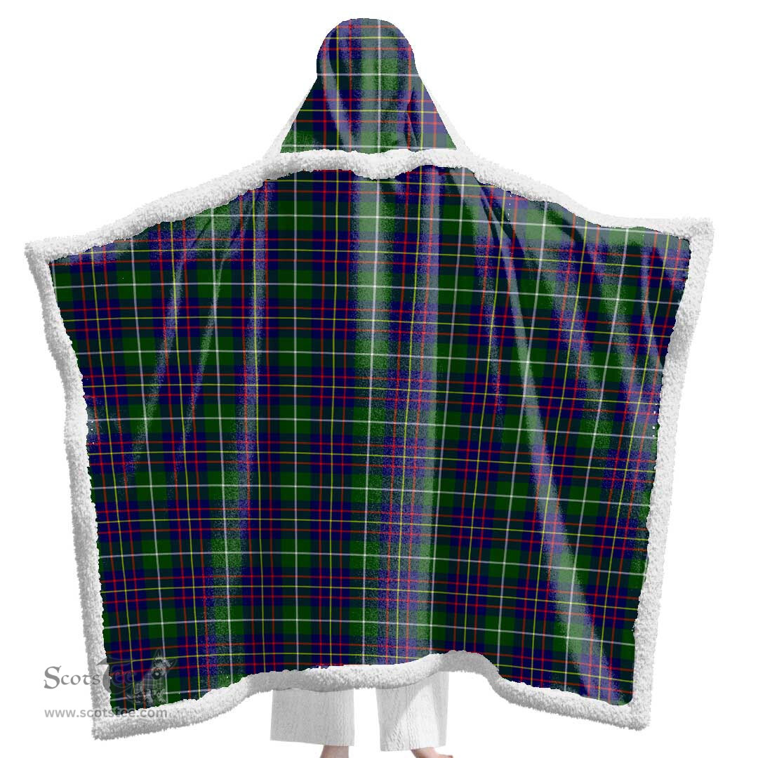 ScotsTee Shop Scottish Inglis Modern Clan Tartan Sherpa Hooded Blanket Wearable Cuddle Throw Warm Cozy