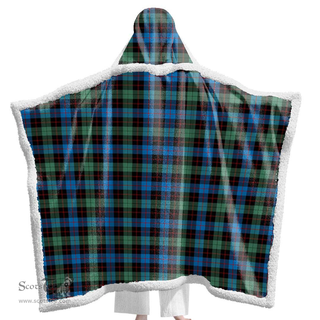 ScotsTee Shop Scottish Guthrie Ancient Clan Tartan Sherpa Hooded Blanket Wearable Cuddle Throw Warm Cozy