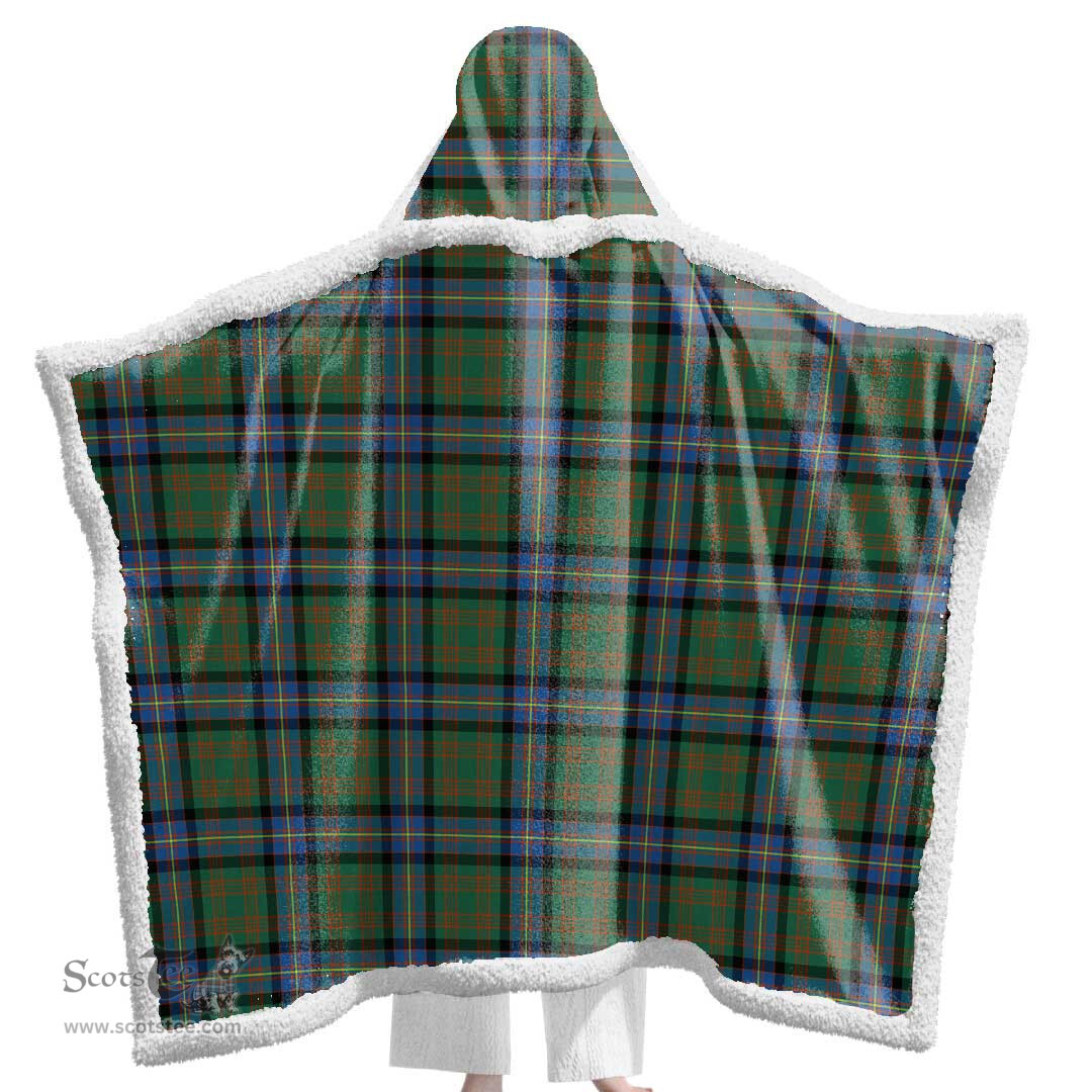ScotsTee Shop Scottish Cochrane Ancient Clan Tartan Sherpa Hooded Blanket Wearable Cuddle Throw Warm Cozy