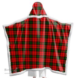 ScotsTee Shop Scottish Kerr Modern Clan Tartan Sherpa Hooded Blanket Wearable Cuddle Throw Warm Cozy