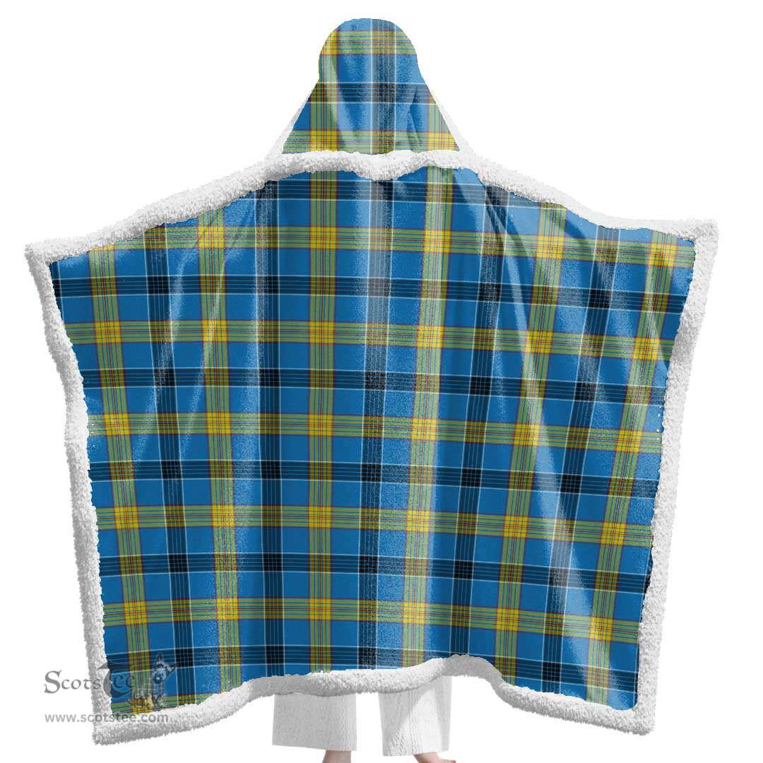 ScotsTee Shop Scottish Laing Clan Tartan Sherpa Hooded Blanket Wearable Cuddle Throw Warm Cozy