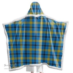ScotsTee Shop Scottish Laing Clan Tartan Sherpa Hooded Blanket Wearable Cuddle Throw Warm Cozy