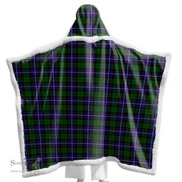 ScotsTee Shop Scottish Russell Modern Clan Tartan Sherpa Hooded Blanket Wearable Cuddle Throw Warm Cozy