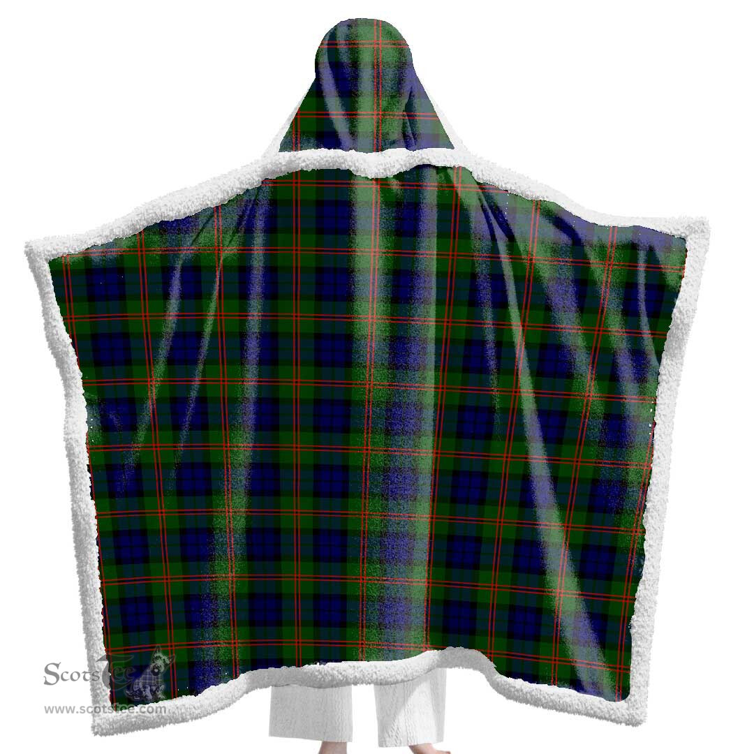 ScotsTee Shop Scottish Dundas Modern 02 Clan Tartan Sherpa Hooded Blanket Wearable Cuddle Throw Warm Cozy