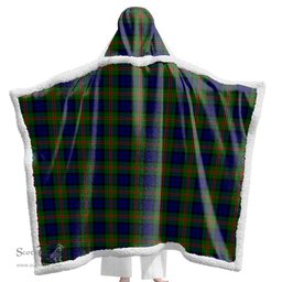 ScotsTee Shop Scottish Dundas Modern 02 Clan Tartan Sherpa Hooded Blanket Wearable Cuddle Throw Warm Cozy