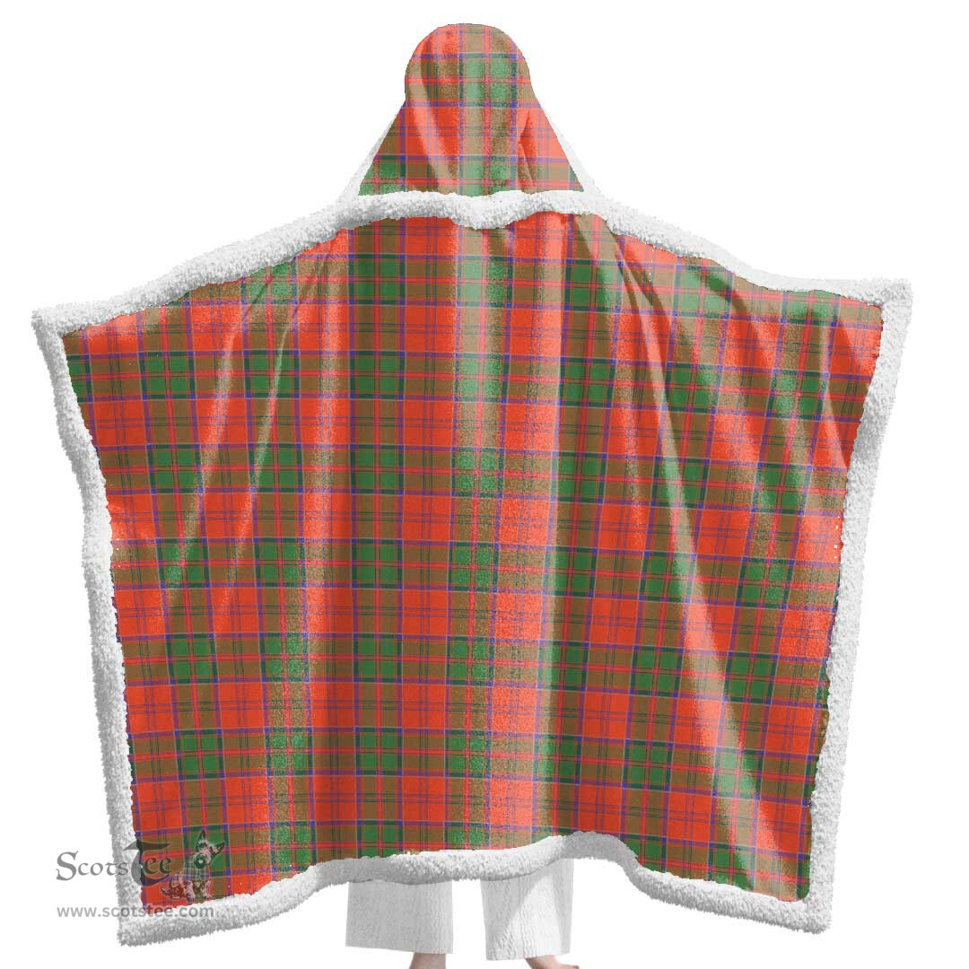 ScotsTee Shop Scottish Grant Ancient Clan Tartan Sherpa Hooded Blanket Wearable Cuddle Throw Warm Cozy