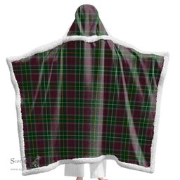 ScotsTee Shop Scottish Crosbie Clan Tartan Sherpa Hooded Blanket Wearable Cuddle Throw Warm Cozy