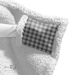 ScotsTee Shop Scottish Douglas Grey Modern Clan Tartan Sherpa Hooded Blanket Wearable Cuddle Throw Warm Cozy