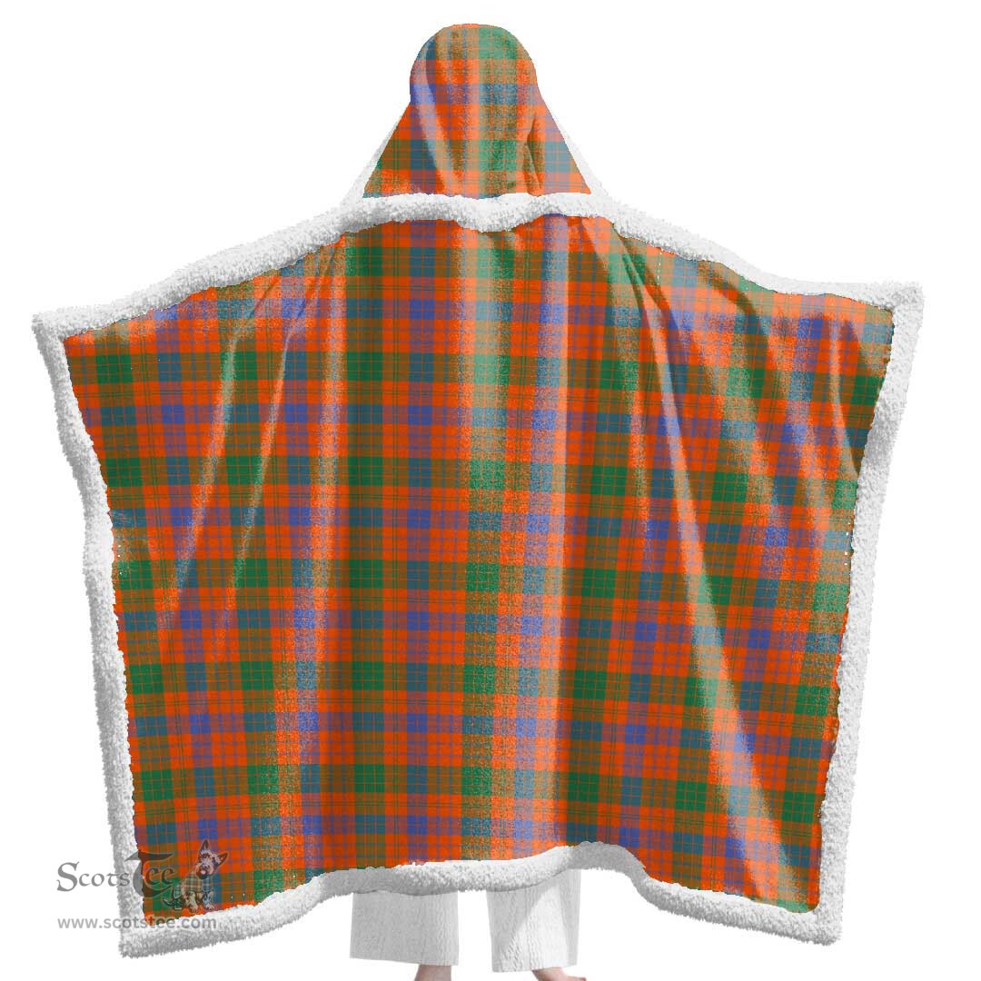 ScotsTee Shop Scottish Ross Ancient Clan Tartan Sherpa Hooded Blanket Wearable Cuddle Throw Warm Cozy