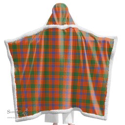ScotsTee Shop Scottish Ross Ancient Clan Tartan Sherpa Hooded Blanket Wearable Cuddle Throw Warm Cozy