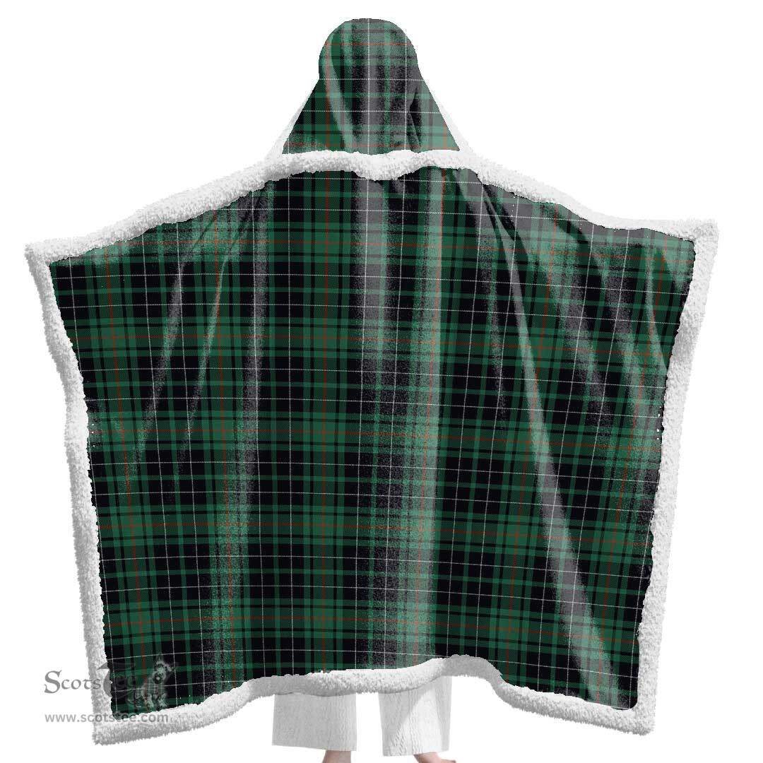 ScotsTee Shop Scottish MacAulay Hunting Ancient Clan Tartan Sherpa Hooded Blanket Wearable Cuddle Throw Warm Cozy
