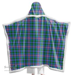 ScotsTee Shop Scottish Ralston Clan Tartan Sherpa Hooded Blanket Wearable Cuddle Throw Warm Cozy