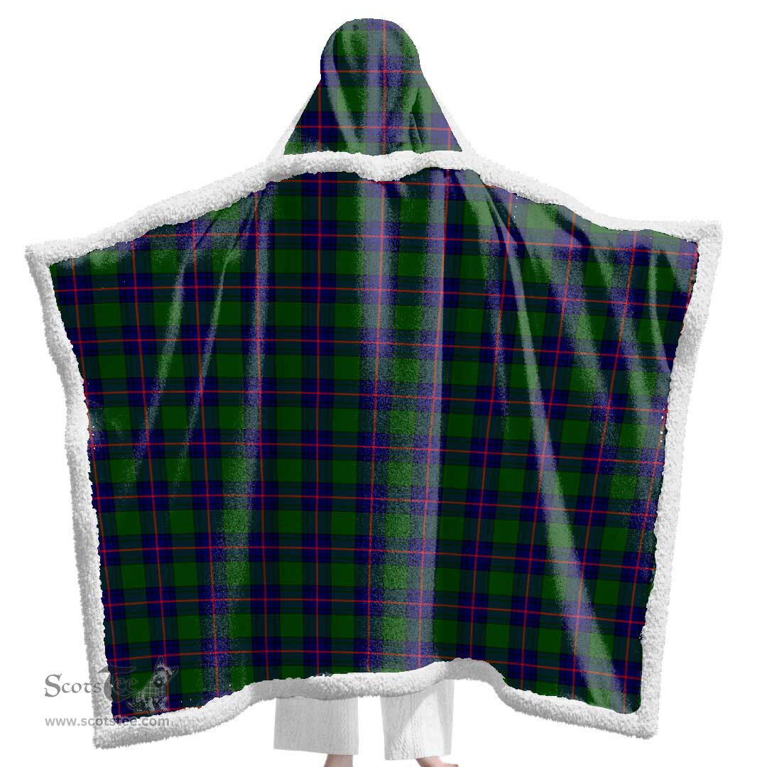 ScotsTee Shop Scottish Shaw Modern Clan Tartan Sherpa Hooded Blanket Wearable Cuddle Throw Warm Cozy