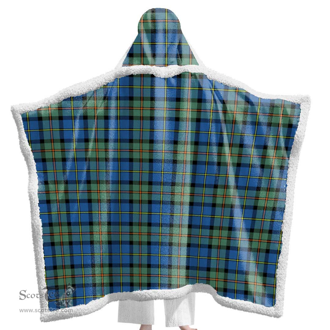 ScotsTee Shop Scottish MacLeod of Harris Ancient Clan Tartan Sherpa Hooded Blanket Wearable Cuddle Throw Warm Cozy