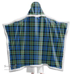 ScotsTee Shop Scottish MacLeod of Harris Ancient Clan Tartan Sherpa Hooded Blanket Wearable Cuddle Throw Warm Cozy