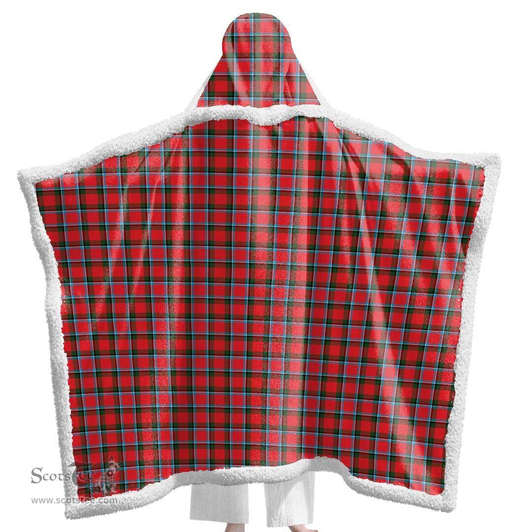ScotsTee Shop Scottish Sinclair Modern Clan Tartan Sherpa Hooded Blanket Wearable Cuddle Throw Warm Cozy