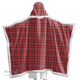 ScotsTee Shop Scottish Sinclair Modern Clan Tartan Sherpa Hooded Blanket Wearable Cuddle Throw Warm Cozy