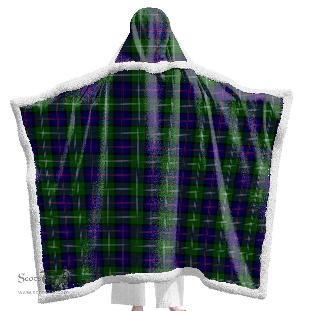 ScotsTee Shop Scottish MacThomas Modern Clan Tartan Sherpa Hooded Blanket Wearable Cuddle Throw Warm Cozy