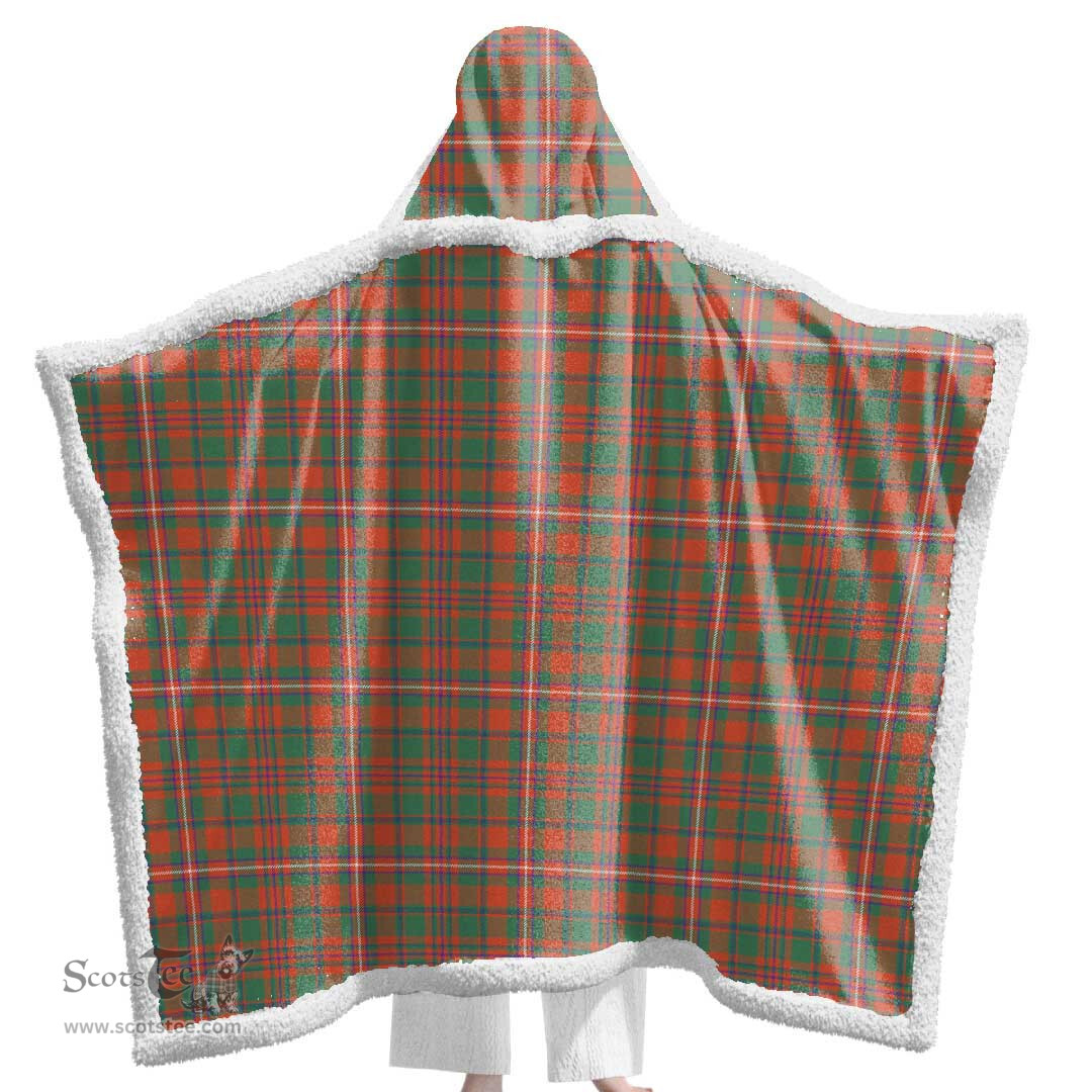 ScotsTee Shop Scottish MacKinnon Ancient Clan Tartan Sherpa Hooded Blanket Wearable Cuddle Throw Warm Cozy