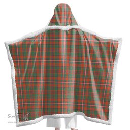 ScotsTee Shop Scottish MacKinnon Ancient Clan Tartan Sherpa Hooded Blanket Wearable Cuddle Throw Warm Cozy
