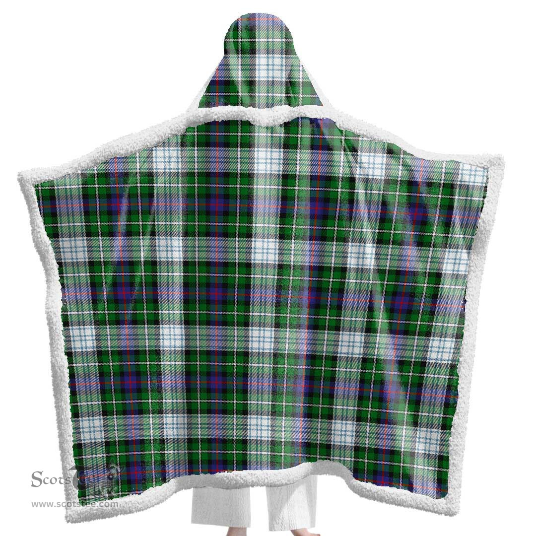 ScotsTee Shop Scottish MacKenzie Dress Modern Clan Tartan Sherpa Hooded Blanket Wearable Cuddle Throw Warm Cozy